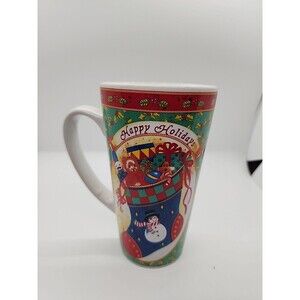 Four Star CHRISTMAS Stoneware Stocking Gifts Tall 6" 16 oz MUG
